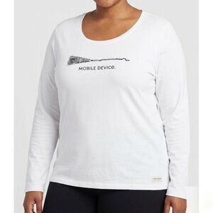 LIFE IS GOOD Mobile Device Wicked Witch Crusher Tee White Long Sleeve T-Shirt 2X